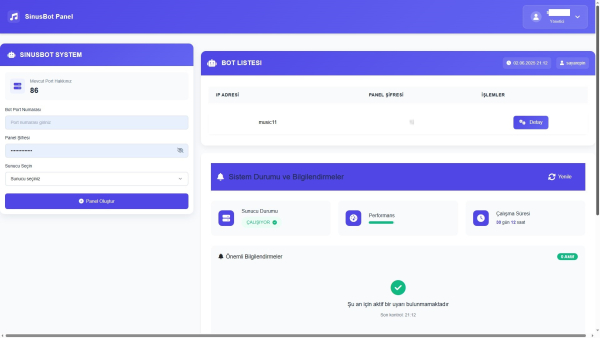 Gelişmiş Teamspeak 3 SinusBot Yönetim Paneli