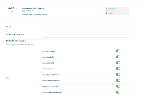 Wisecp Whatsap Bildiri Modülü